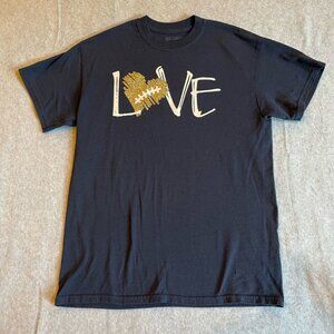 Love Football Womens Size‎ Medium T-Shirt Navy White Short Sleeve Crew Neck